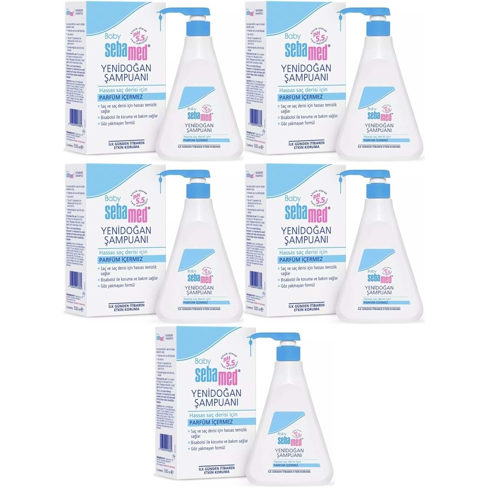 Sebamed Bebek Şampuanı 500ML Pompalı (Yenidoğanlar İçin) (5 Li Set)