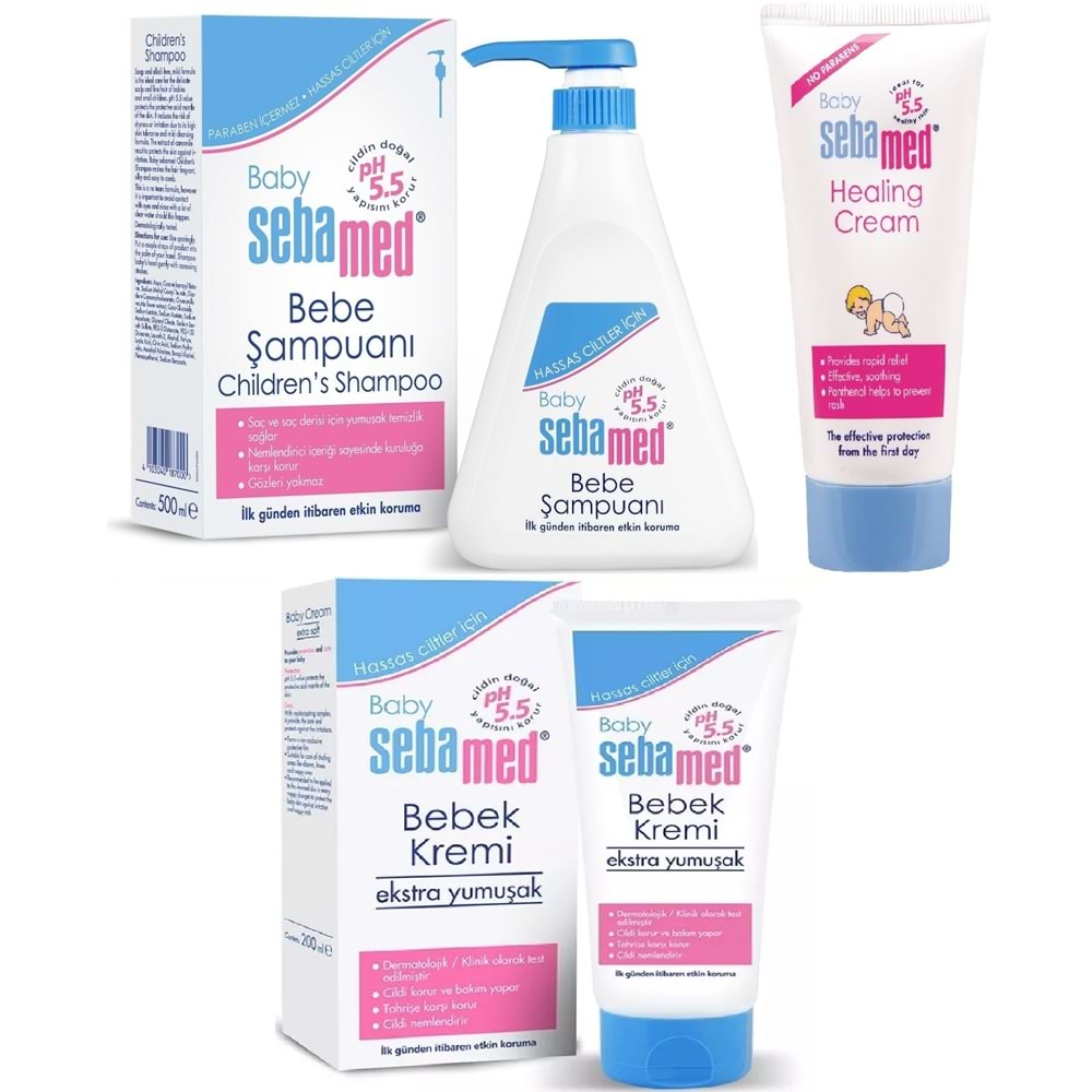 Sebamed Bebek Kremi 200ML+ Sebamed Bebek Şampuanı 500ML +Sebamed Bebek Pişik Kremi 50ML Avantaj Set