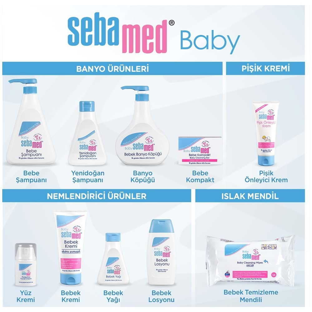 Sebamed Bebek Kremi 200ML+ Sebamed Bebek Şampuanı 500ML +Sebamed Bebek Pişik Kremi 50ML Avantaj Set