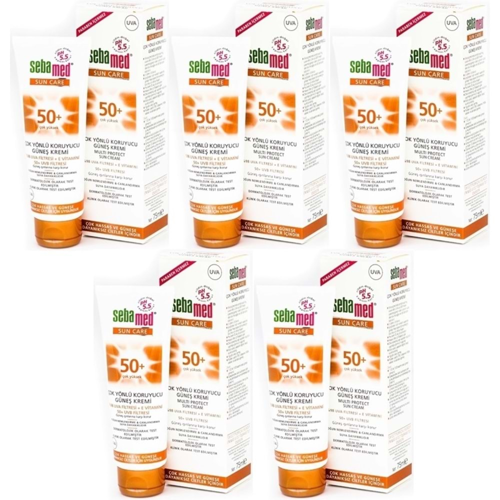 Sebamed Sun Care Çok Yönlü Koruyucu Güneş Kremi 75ML SPF 50+ Faktör (5 Li Set)