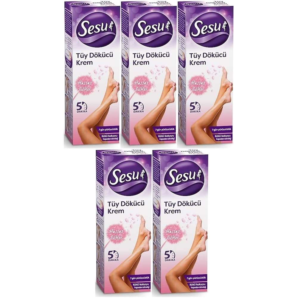 Sesu Tüy Dökücü Krem 40ML Hassas Ciltler (5 Li Set)