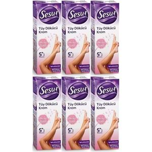 Sesu Tüy Dökücü Krem 40ML Hassas Ciltler (6 Lı Set)