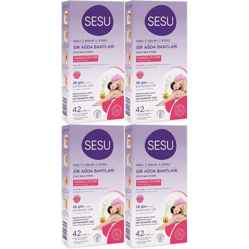 Sesu Sir Ağda Bandı 42 Li Pk Hassas Cilt (4 Lü Set)