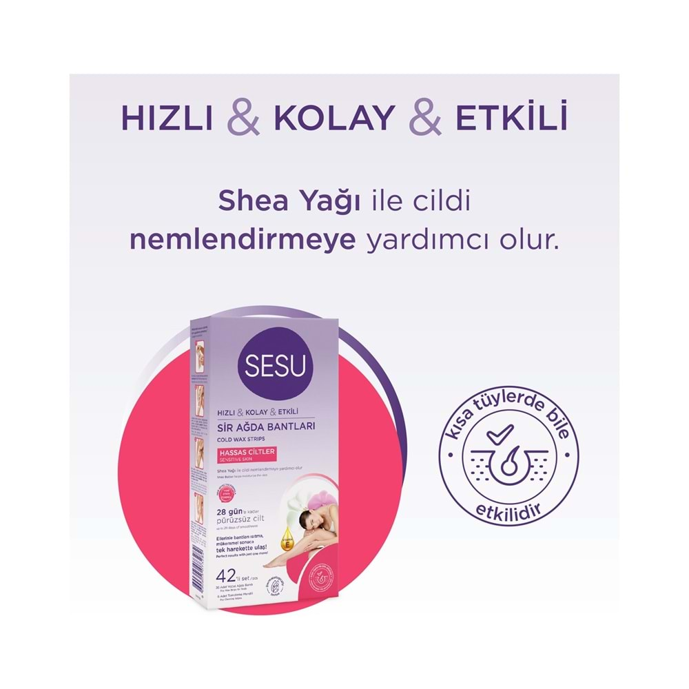 Sesu Sir Ağda Bandı 42 Li Pk Hassas Cilt (4 Lü Set)