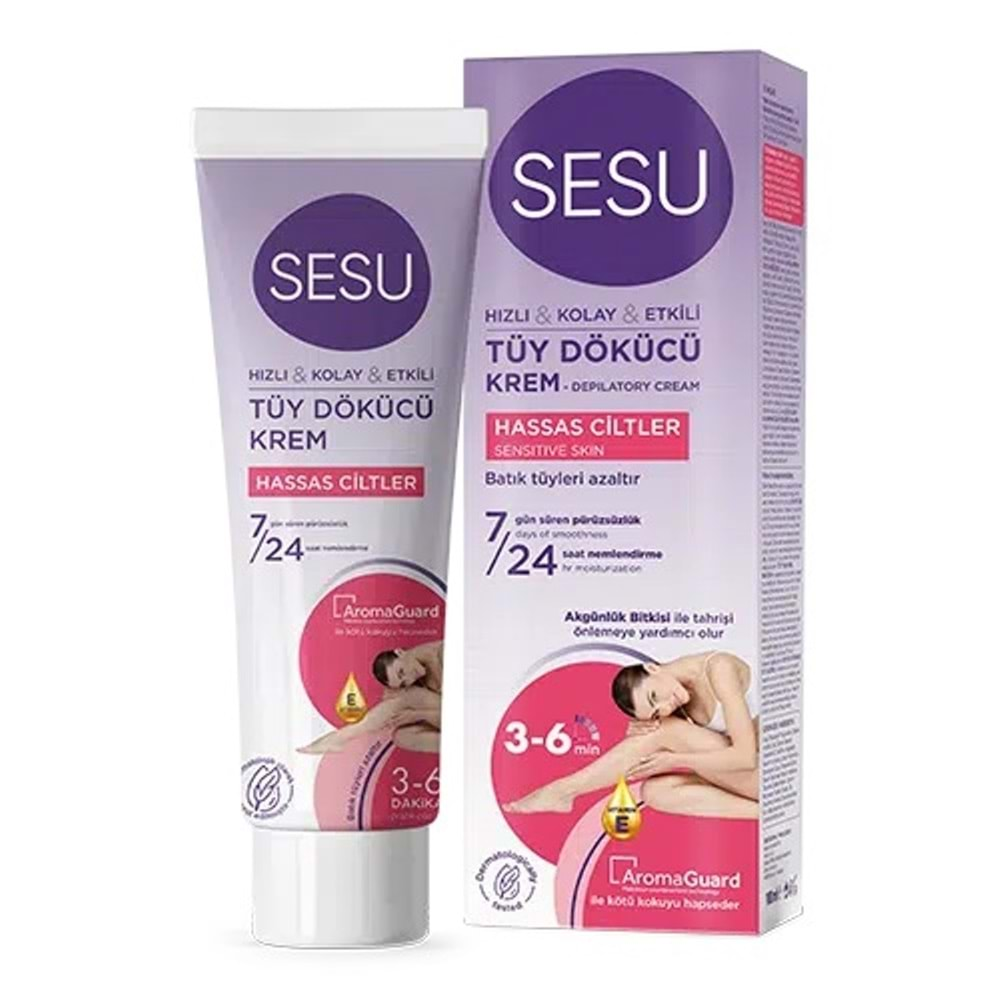 Sesu Tüy Dökücü Krem 100ML Hassas Ciltler (3 Lü Set)