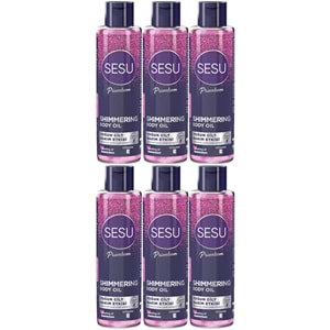 Sesu Simli Cilt Bakım Yağı 150ML (Shımmering Body Oıl) (6 Lı Set)