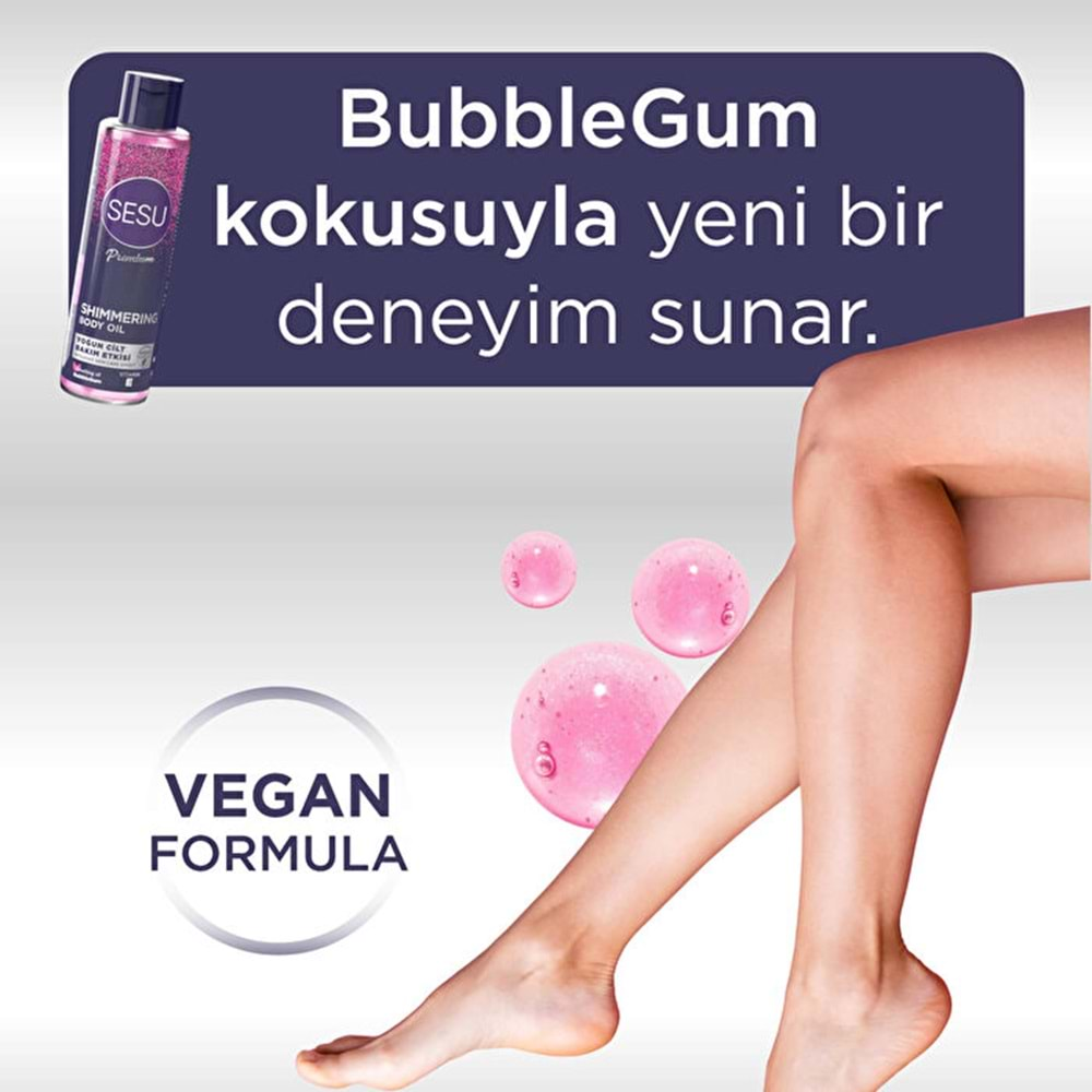 Sesu Simli Cilt Bakım Yağı 150ML (Shımmering Body Oıl) (6 Lı Set)