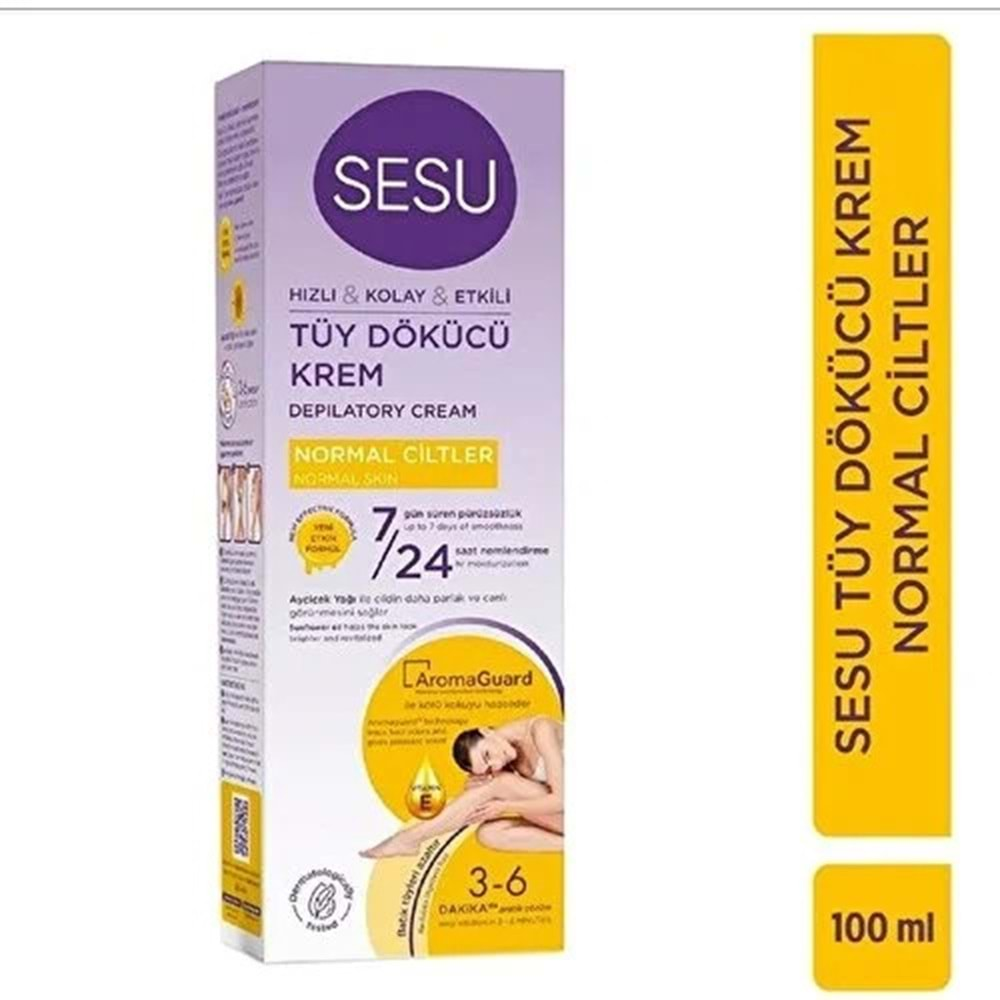 Sesu Tüy Dökücü Krem 100ML Normal Ciltler (4 Lü Set)