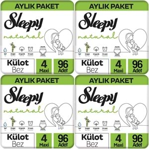 Sleepy Külot Bebek Bezi Natural Beden:4 (7-14KG) Maxi 384 Adet Avantaj Ultra Pk