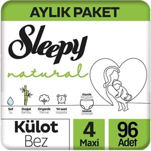 Sleepy Külot Bebek Bezi Natural Beden:4 (7-14KG) Maxi 384 Adet Avantaj Ultra Pk