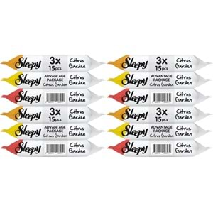 Sleepy Islak Havlu Cep Mendil 15 Yaprak (12 Li Set) Narenciye Bahçesi/Citrus (4PK*3) 180 Yaprak