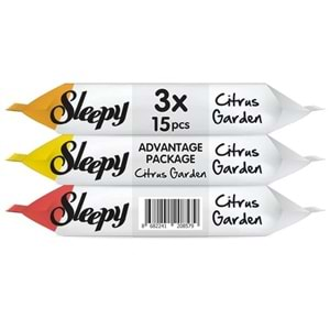 Sleepy Islak Havlu Cep Mendil 15 Yaprak (12 Li Set) Narenciye Bahçesi/Citrus (4PK*3) 180 Yaprak