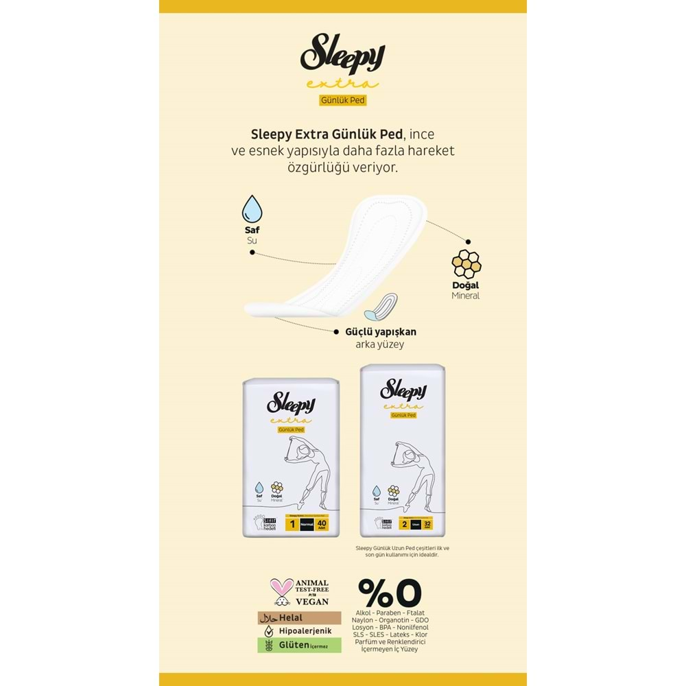 Sleepy Extra Günlük Ped Uzun 576 Adet Standart Pk (18PK*32)