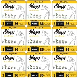 Sleepy Extra Hijyenik Ped Gece 324 Adet Mega Pk (9PK*36)