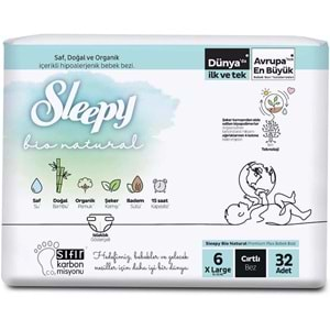 Sleepy Bebek Bezi Bio Natural Beden:6 (15-27KG) X Large 96 Adet Ekonomik Fırsat Pk