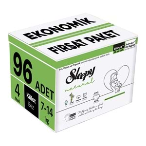 Sleepy Külot Bebek Bezi Natural Beden:4 (7-14KG) Maxi 96 Adet Ekonomik Fırsat Pk