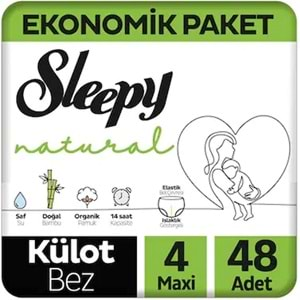 Sleepy Külot Bebek Bezi Natural Beden:4 (7-14KG) Maxi 96 Adet Ekonomik Fırsat Pk