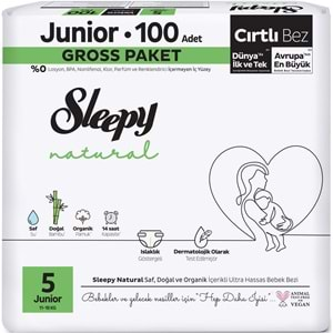 Sleepy Bebek Bezi Natural Beden:5 (11-18KG) Junior 200 Adet Süper Ekonomik Gross Pk