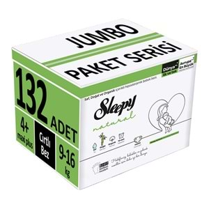 Sleepy Bebek Bezi Natural Beden:4+ (9-16Kg) Maxi Plus 132 Adet Aylık Fırsat Pk (3PK*44)