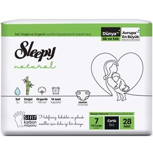 Sleepy Bebek Bezi Natural Beden:7 (20-30Kg) XX Large 56 Adet (2PK*28)