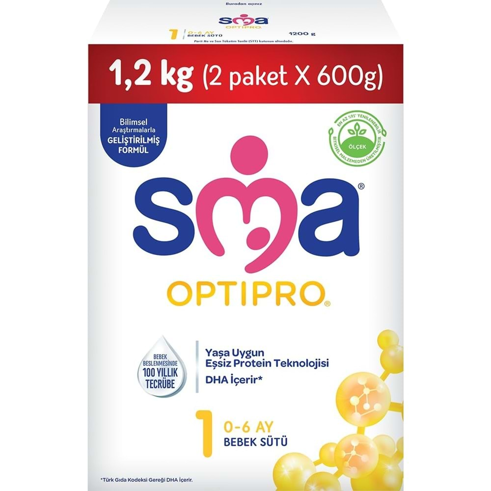 Sma Optipro 1200GR No:1 Bebek Sütü (0-6 Ay) Kutu (2 Li Set)