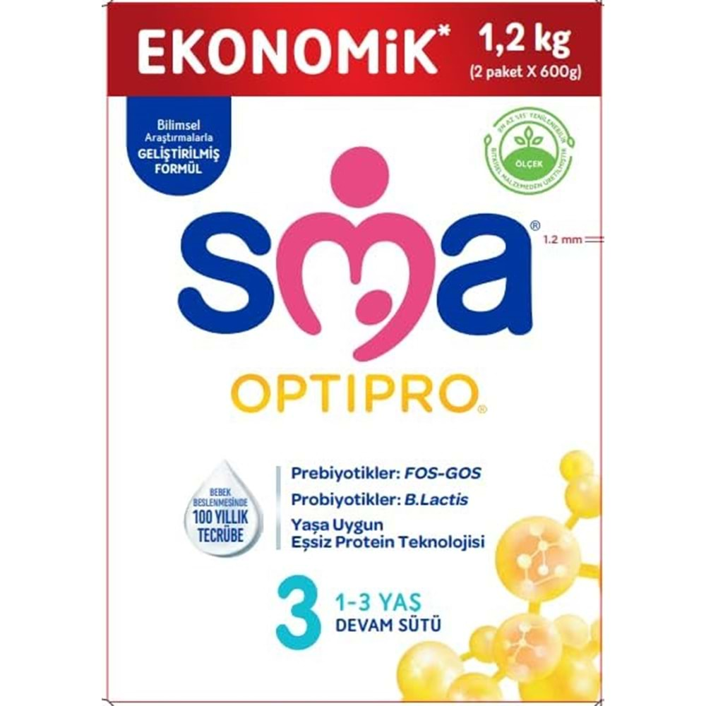 Sma Optipro 1200GR No:3 Devam Sütü (1-3 Yaş) Kutu (3 Lü Set)