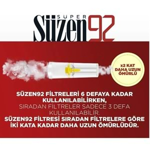 Süzen92 Klasik Sigara Ağızlık Filtresi 432 Adet Fırsat Pk Kutu (3PK*144)