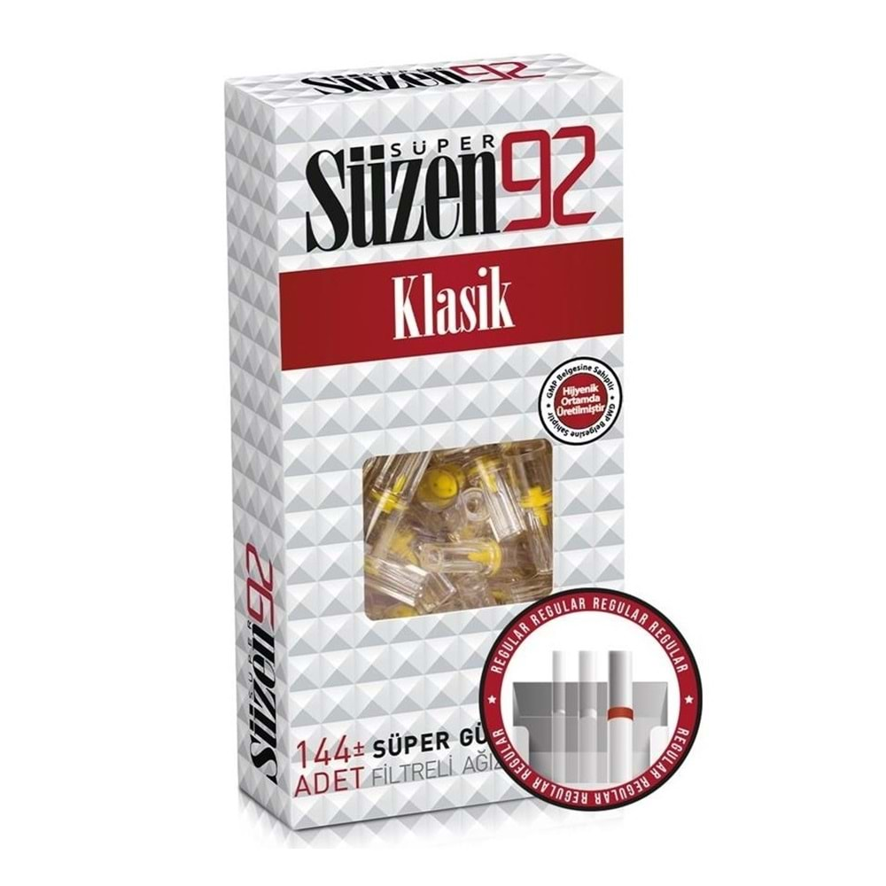 Süzen92 Klasik Sigara Ağızlık Filtresi 576 Adet Fırsat Pk Kutu (4PK*144)