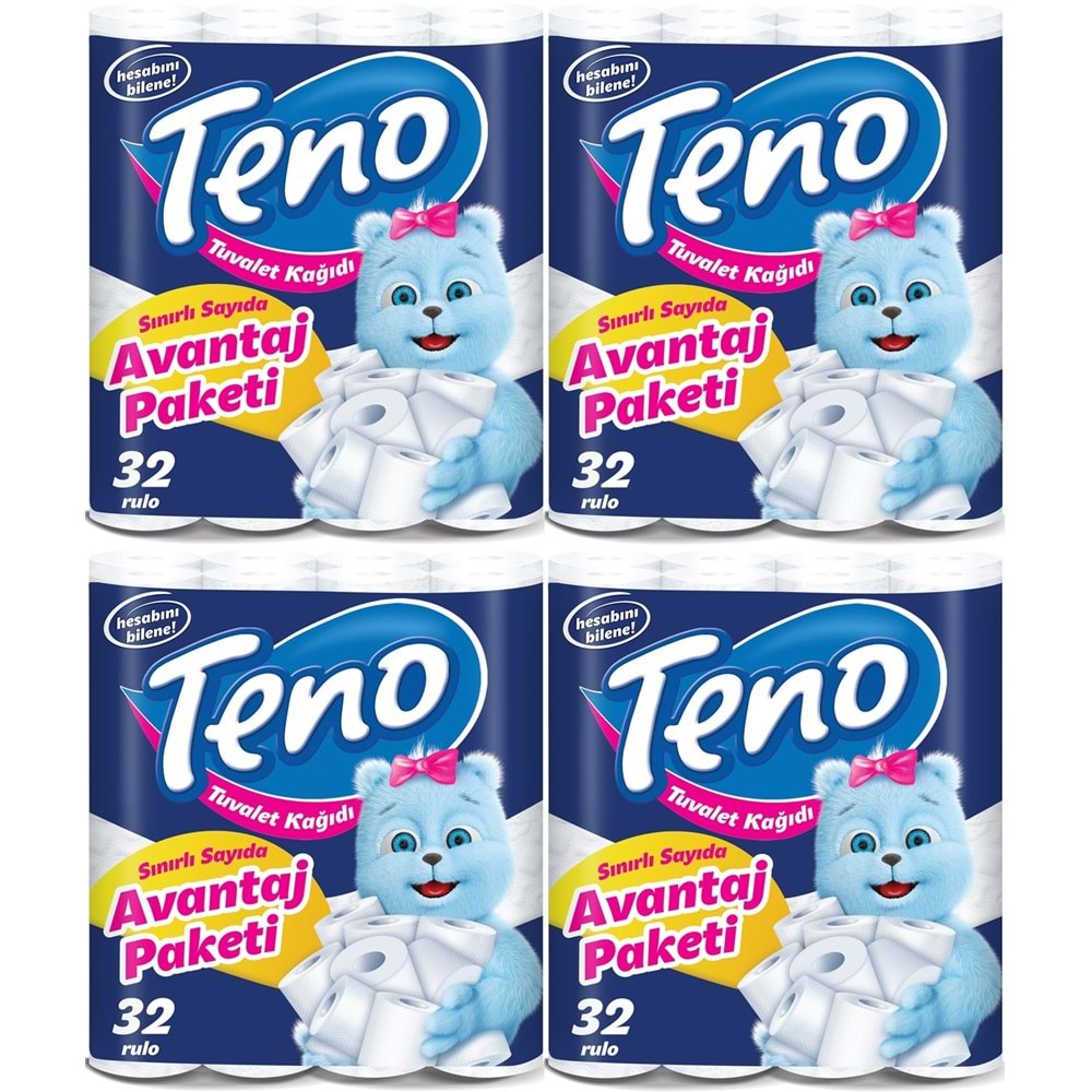 Teno Ultra Tuvalet Kağıdı Çift Katlı 128 Li Set (4Pk*32) (Avantaj Pk Serisi)