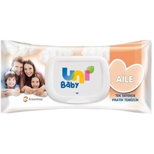 Uni Baby Islak Havlu Mendil 90 Yaprak Aile (2 Li Set) 180 Yaprak Plastik Kapaklı