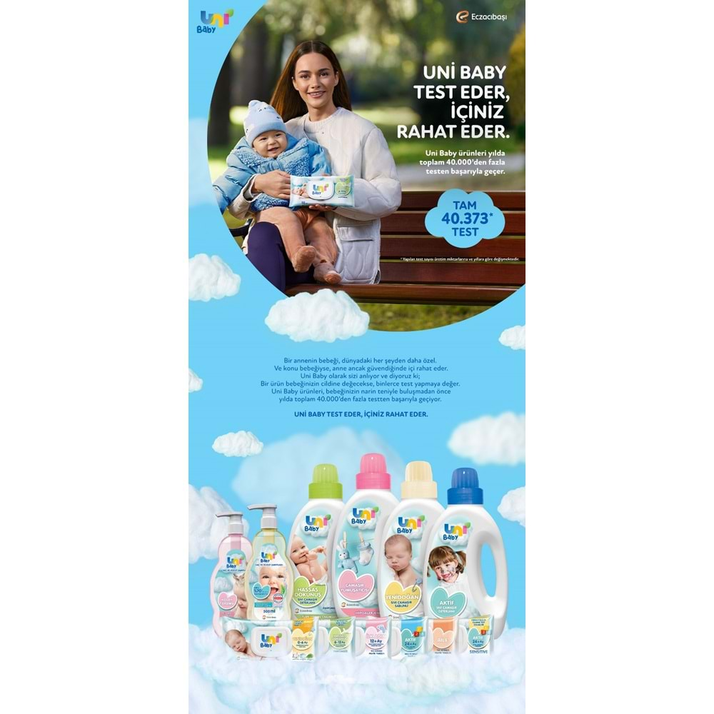 Uni Baby Islak Havlu Mendil 90 Yaprak Aile (2 Li Set) 180 Yaprak Plastik Kapaklı