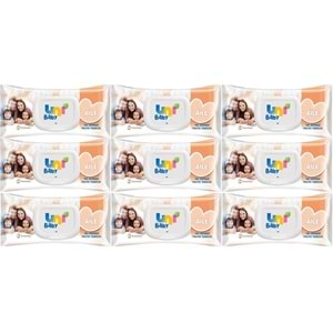 Uni Baby Islak Havlu Mendil 90 Yaprak Aile (9 Lu Set) 810 Yaprak Plastik Kapaklı