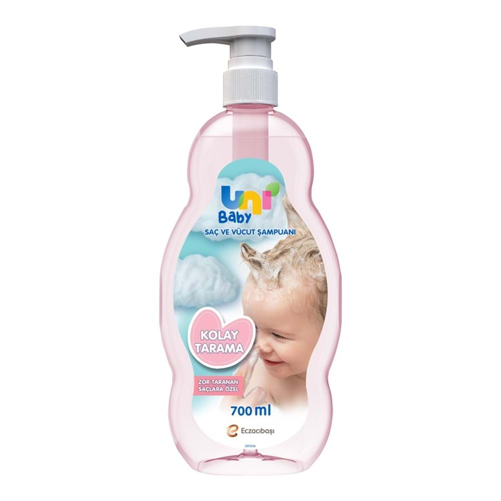 Uni Baby Bebek Kolay Tarama Saç ve Vücut Şampuanı 700ML (Pompalı) (2 Li Set)