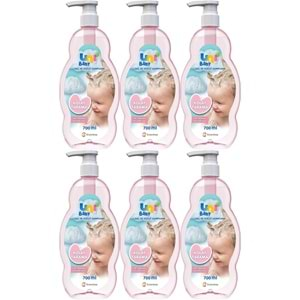 Uni Baby Bebek Kolay Tarama Saç ve Vücut Şampuanı 700ML (Pompalı) (6 Lı Set)