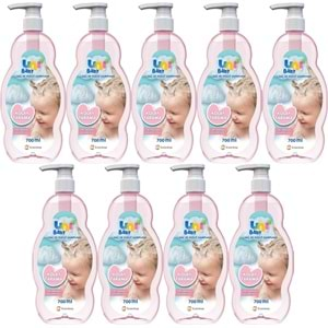 Uni Baby Bebek Kolay Tarama Saç ve Vücut Şampuanı 700ML (Pompalı) (9 Lu Set)