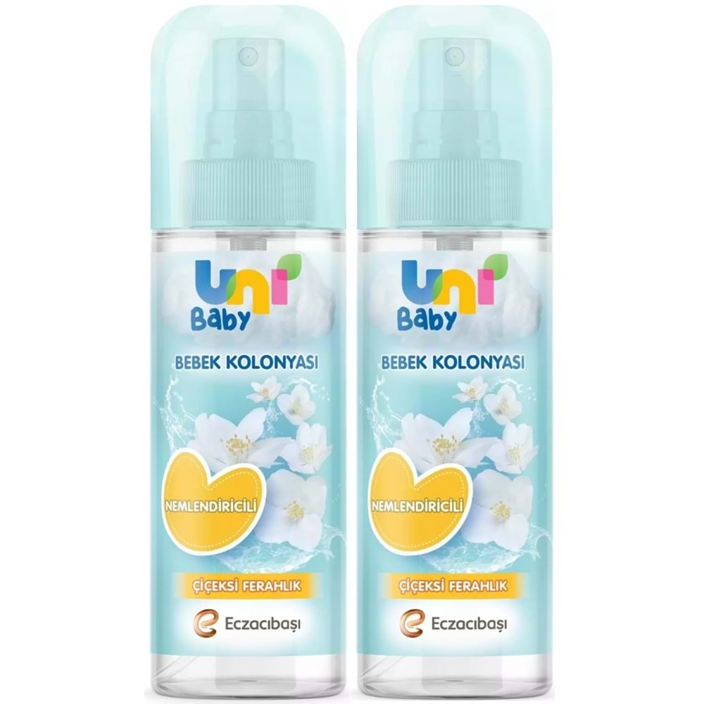 Uni Baby Bebek Kolonyası 150ML Nemlendiricili/Çiçeksi Ferahlık (2 Li Set)