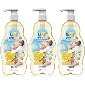 Uni Baby Bebek Şampuanı 700ML Tatlı Rüyalar (Pompalı) (3 Lü Set)