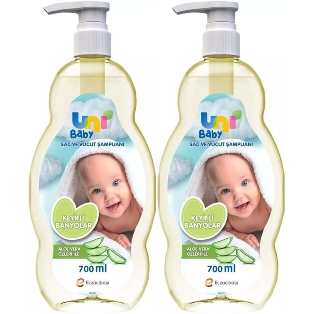 Uni Baby Bebek Şampuanı 700ML Keyifli Banyolar (Pompalı) (2 Li Set)