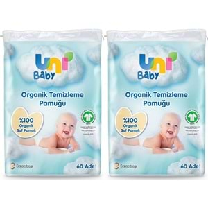 Uni Baby Bebek Temizleme Pamuğu 60 Adet Tekli Pk (2 Li Set)