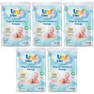 Uni Baby Bebek Temizleme Pamuğu 60 Adet Tekli Pk (5 Li Set)