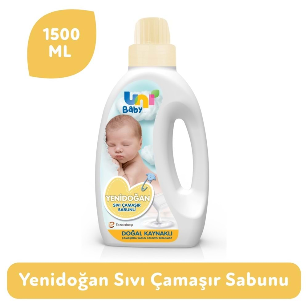 Uni Baby Yeni Doğan Çamaşır Deterjanı/Sabunu 1500ML (Sarı) (2 Li Set)