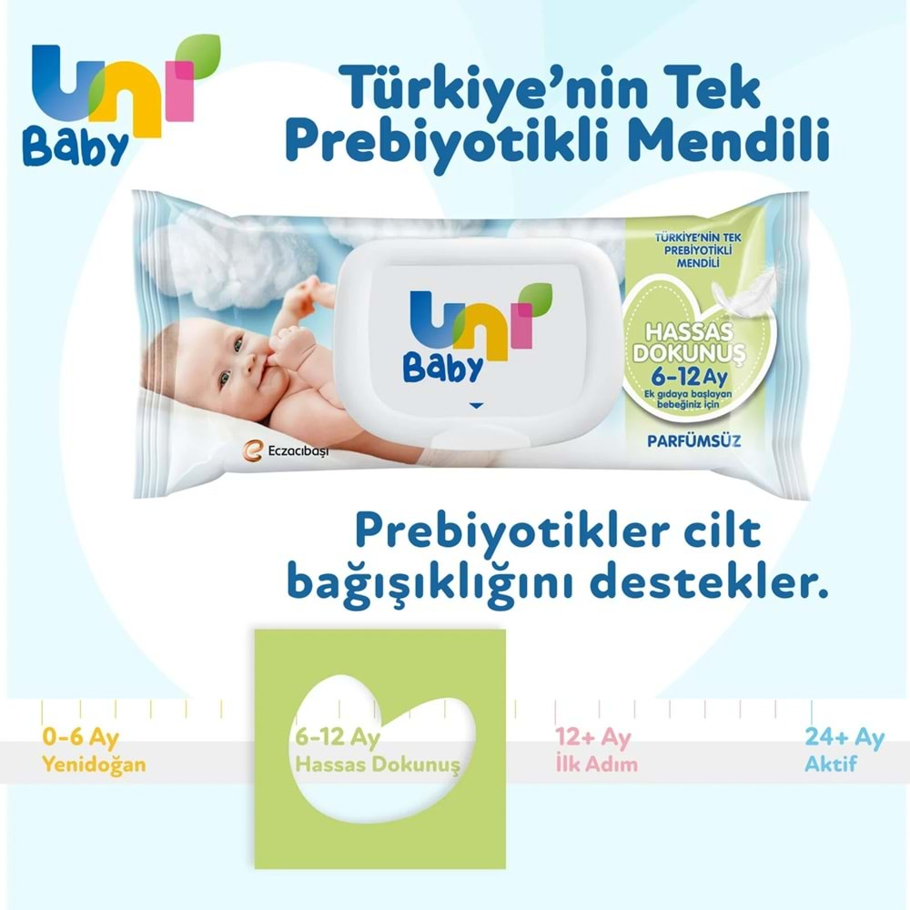 Uni Baby Islak Havlu Hassas Dokunuş 52 Yaprak (6 Lı Set) 312 Yaprak (2PK*3)