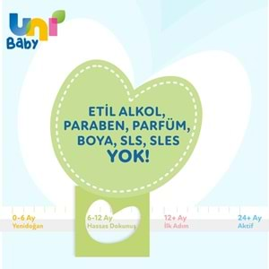 Uni Baby Islak Havlu Hassas Dokunuş 52 Yaprak (6 Lı Set) 312 Yaprak (2PK*3)