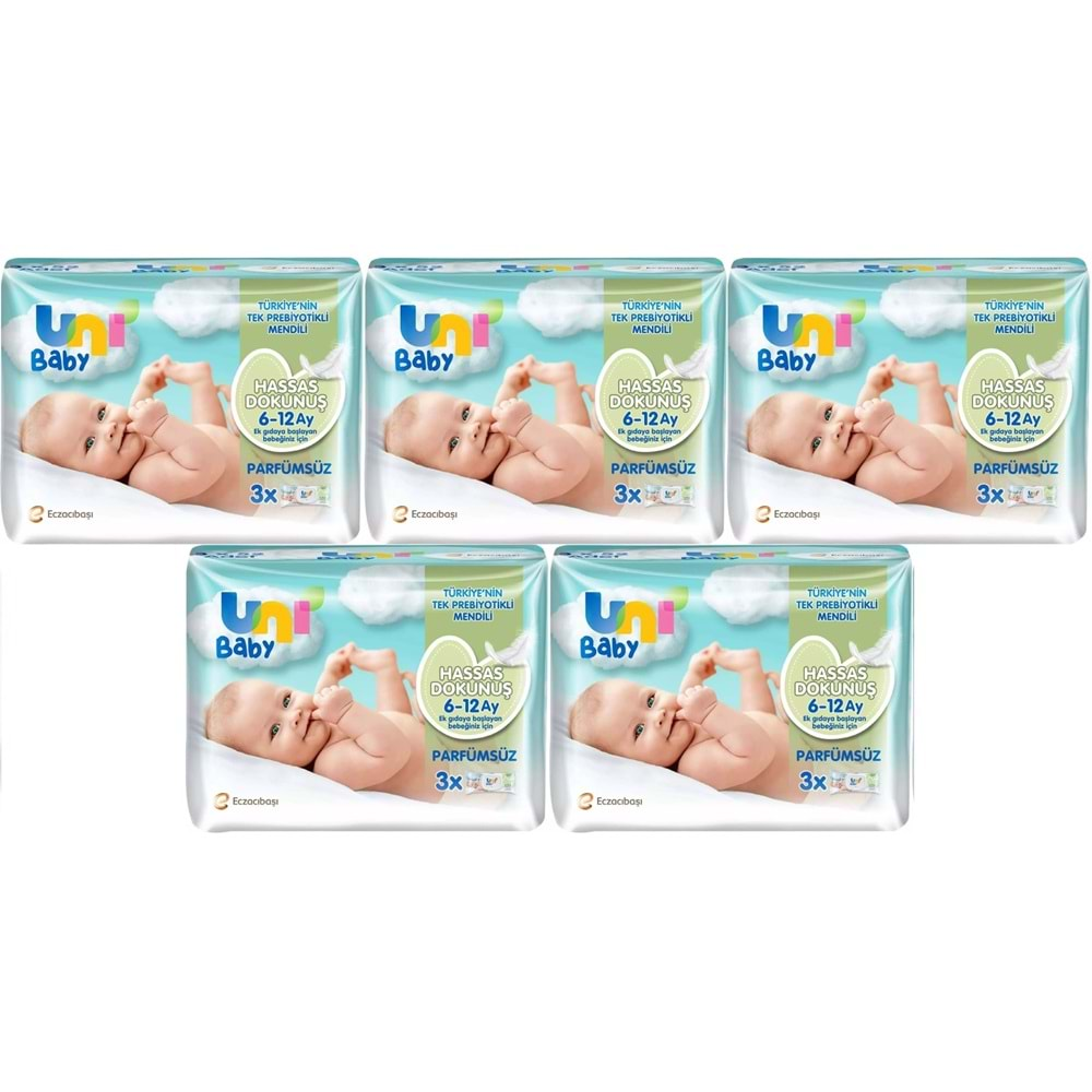 Uni Baby Islak Havlu Hassas Dokunuş 52 Yaprak (15 Li Set) 780 Yaprak (5PK*3)