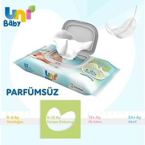 Uni Baby Islak Havlu Hassas Dokunuş 52 Yaprak (15 Li Set) 780 Yaprak (5PK*3)