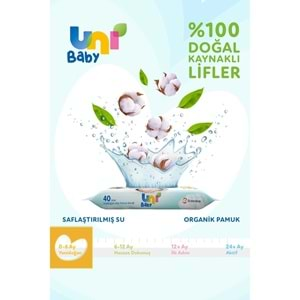 Uni Baby Islak Havlu Hassas Yeni Doğan 40 Yaprak (9 Lu Set) 360 Yaprak (Narin Ciltler için) (3PK*3)