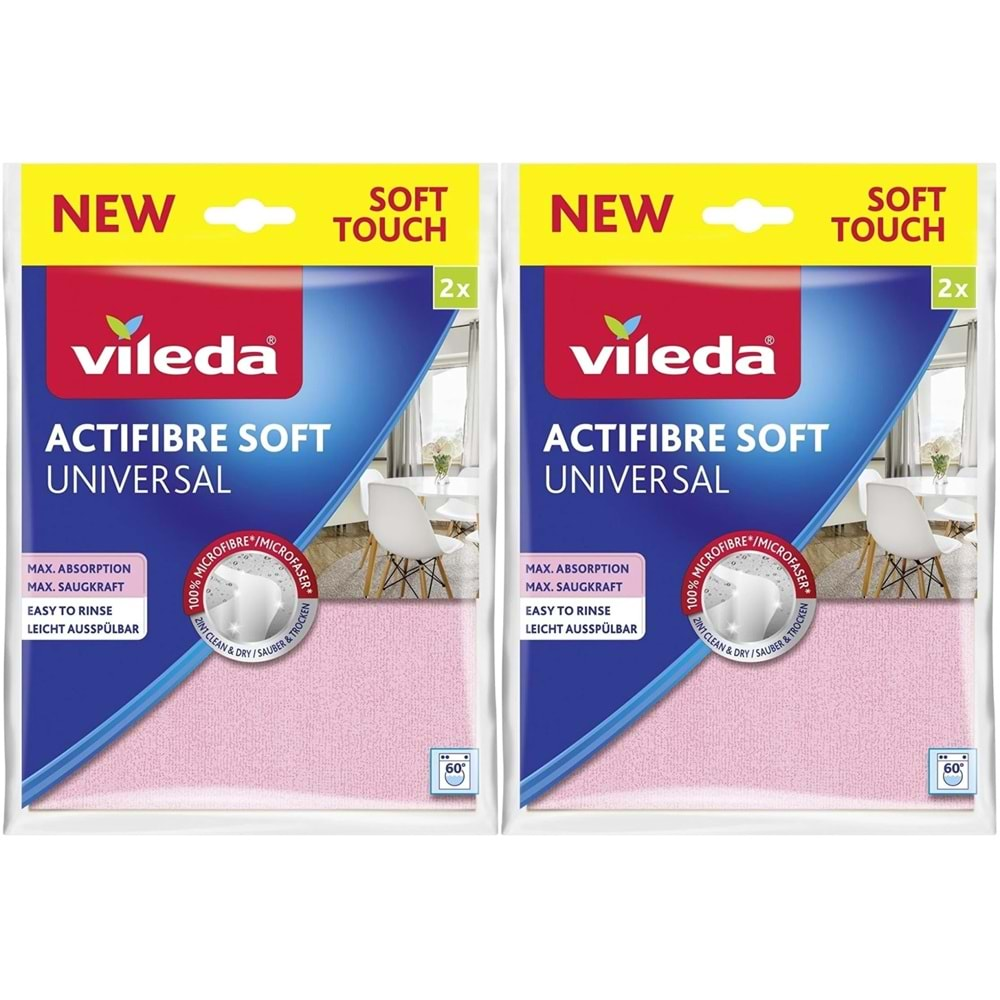 Vileda Actifibre Soft Universal New Soft Touch (Paket içi 2 Li) (2 Li Set)