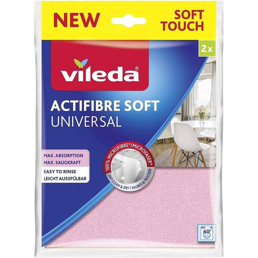 Vileda Actifibre Soft Universal New Soft Touch (Paket içi 2 Li) (2 Li Set)