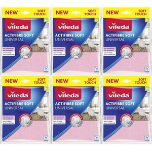 Vileda Actifibre Soft Universal New Soft Touch (Paket içi 2 Li) (6 Lı Set)