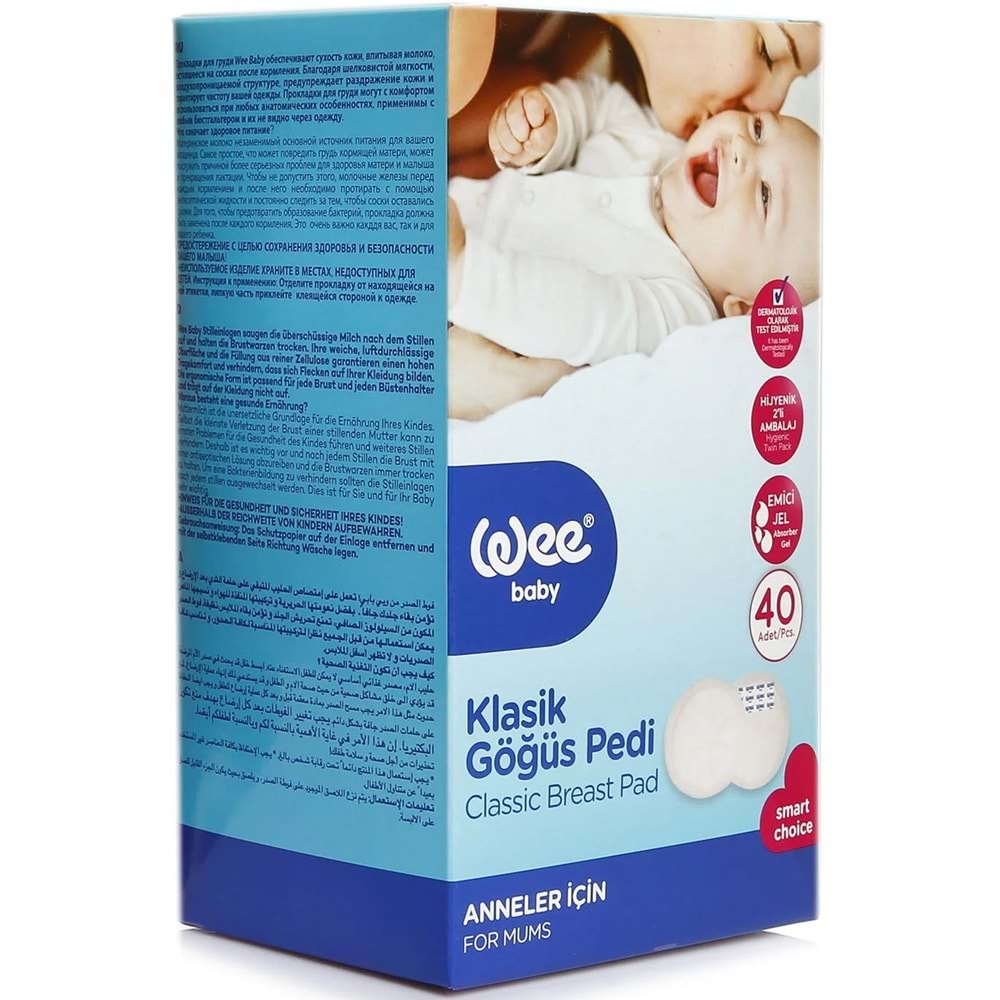 Wee Baby Klasik Göğüs Pedi (40 Lı) 160 Adet (4Pk*40)